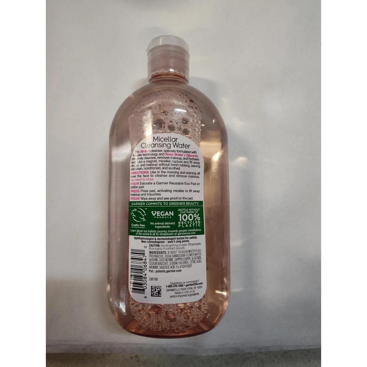Garnier Water Rose Micellar Cleansing Water (23.7 fl oz) (top cover broken) - Thumbnail 2