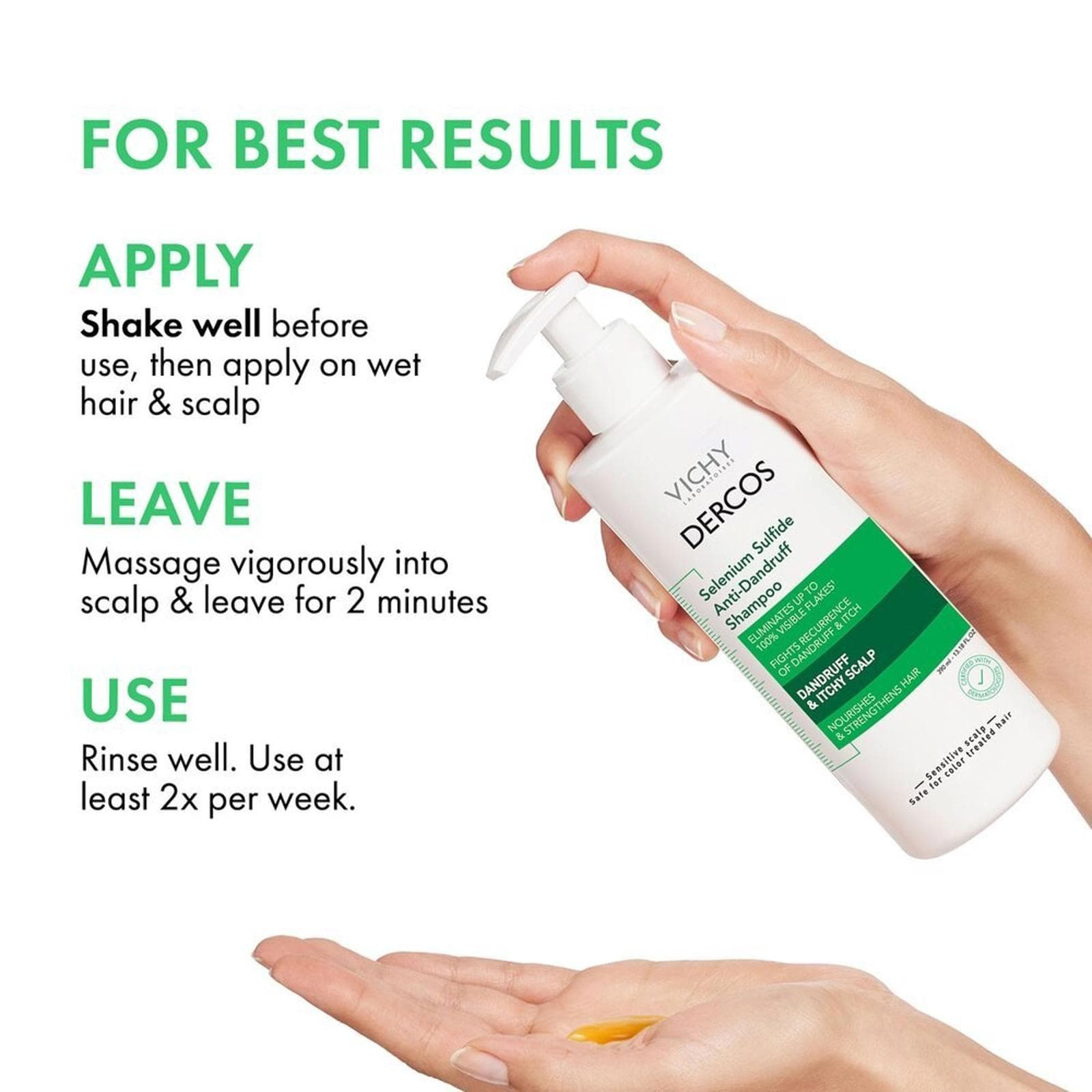 Vichy Dercos Selenium Sulfide Anti-Dandruff Shampoo, 13.18 fl oz - Thumbnail 4