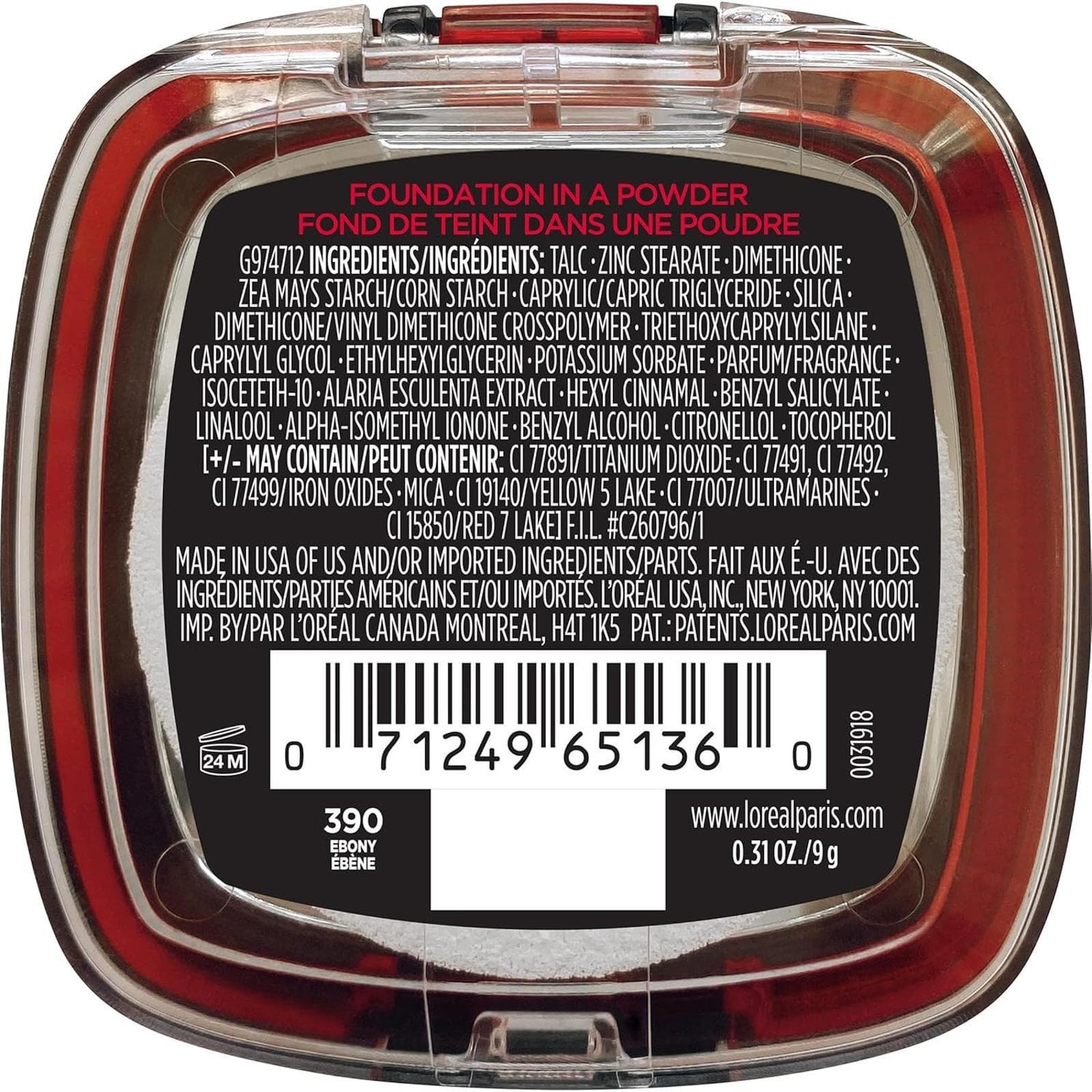 Open Box - L'Oreal Paris Makeup Infallible Foundation Powder #390 Ebony - Thumbnail 2