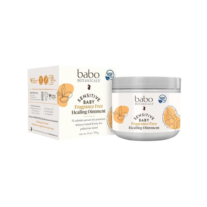 Babo Botanicals Sensitive Baby Fragrance-Free All Natural Healing Ointment 4oz - Image 1