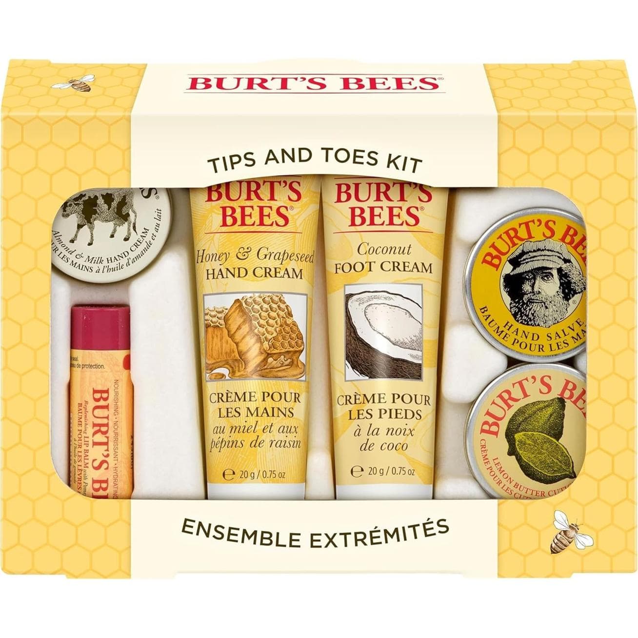 Burt's Bees - Tips and Toes Set, 6 Travel Size Products ( box slightly dented) - Image 1