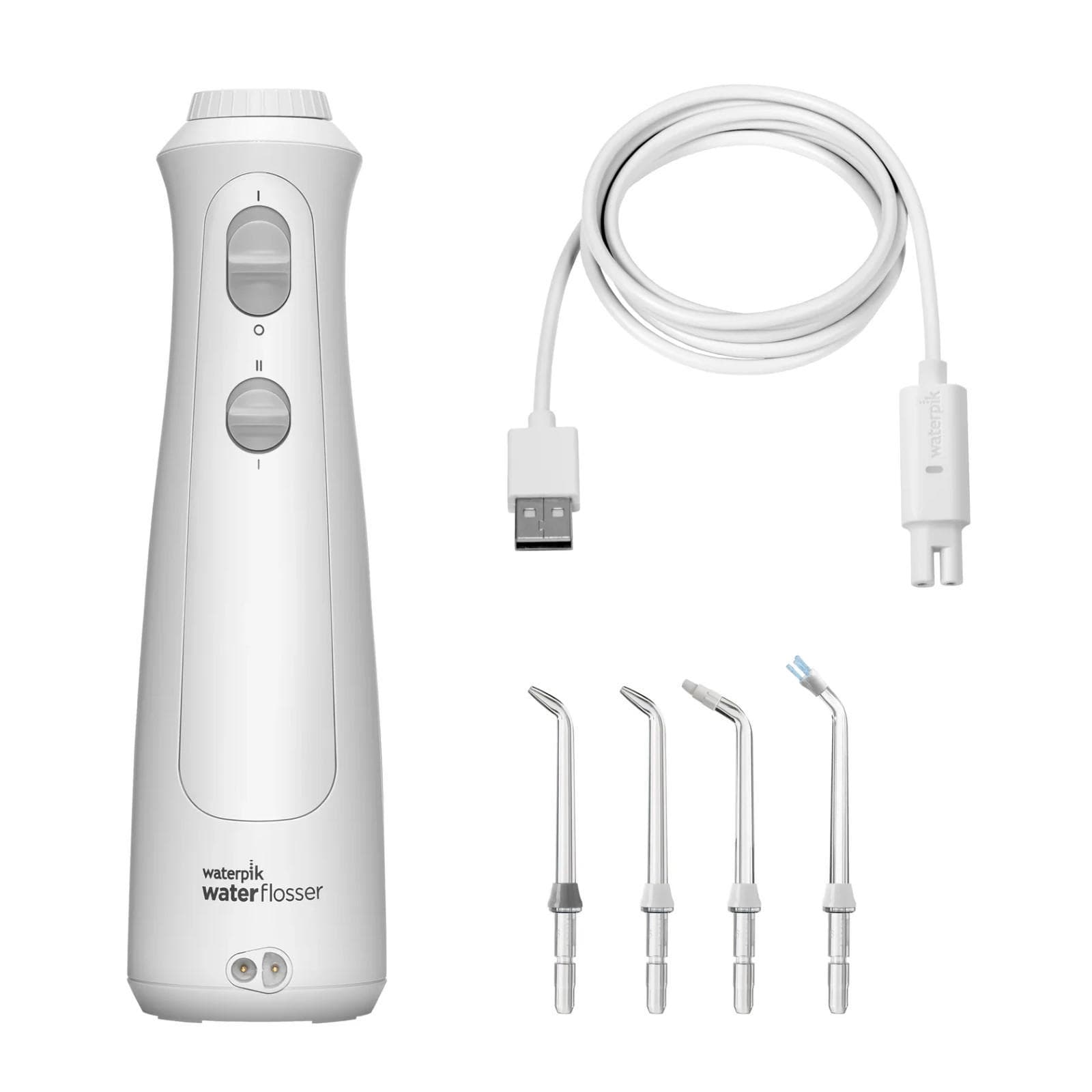 One time used-Waterpik Waterflosser Cordless Pearl WF-13W White (box damage)