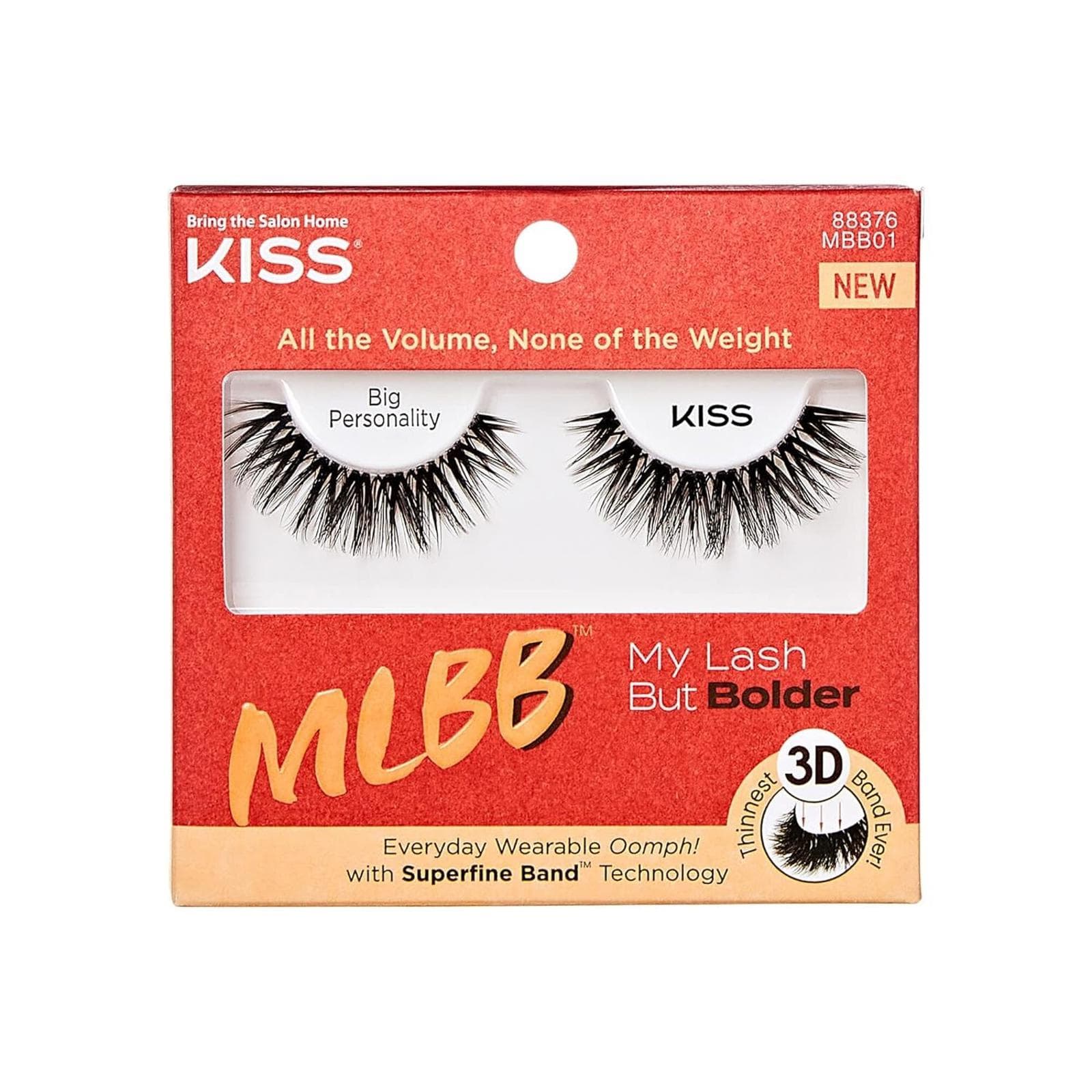 Open Box - KISS My Lash But Bolder 3D Volume False Eyelashes -Black - Image 1