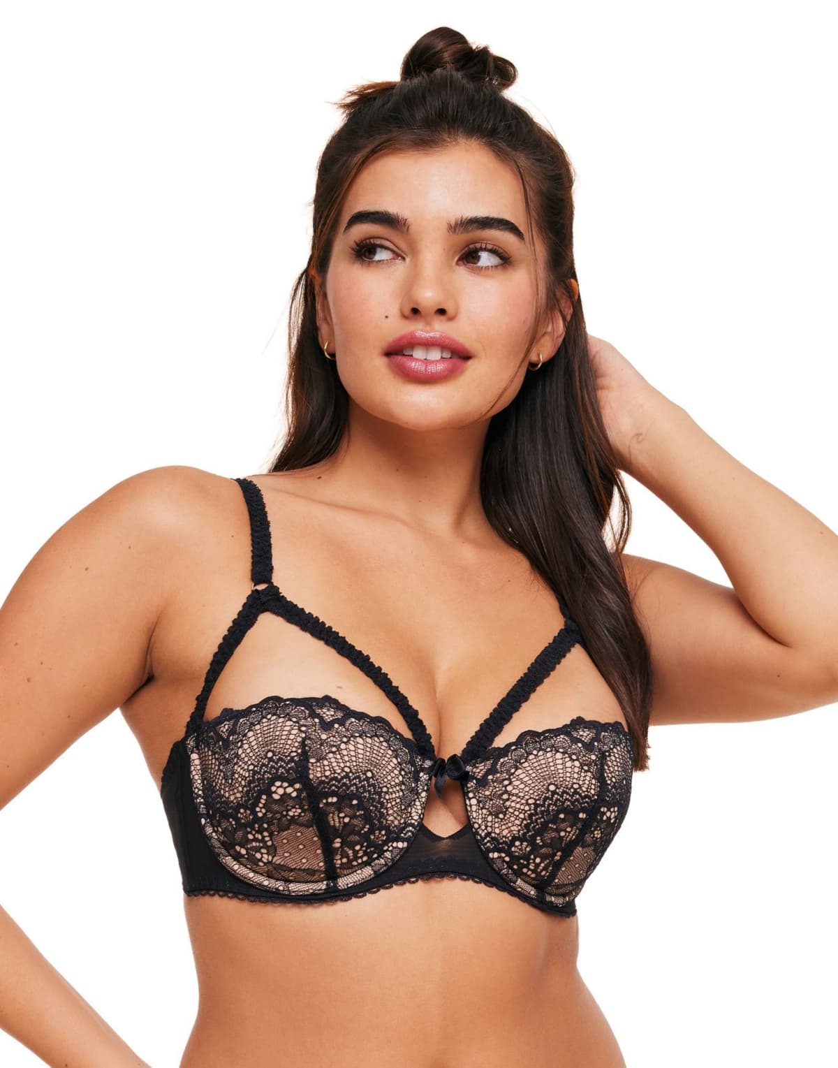 Women's Push up Balconette Bra - Black - Thumbnail 2