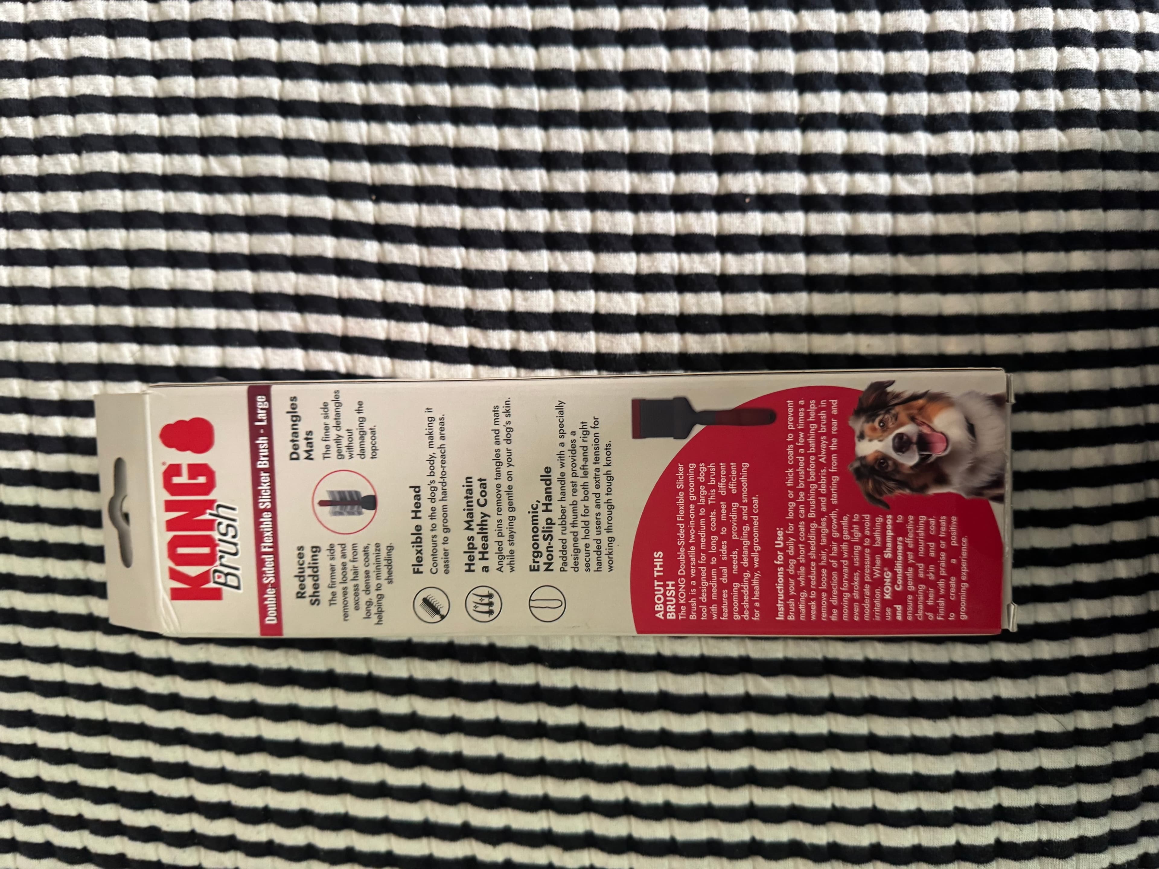 Kong Dog Brush with Dual Brush and Sticker Removal Brush Tool- Red - Thumbnail 3