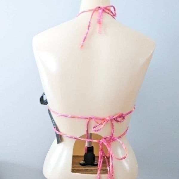 Boohoo Tropicana Tie Triangle Recycled Bikini Top NWT - Thumbnail 3
