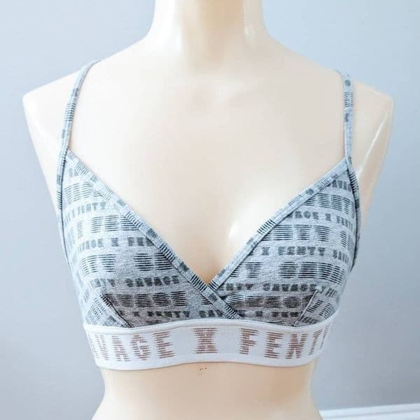 Savage X Fenty All Over Logo Triangle Bralette - Thumbnail 4