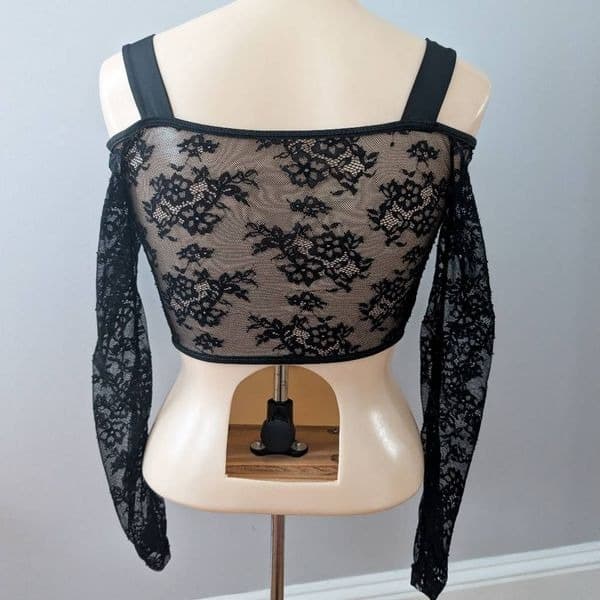 Shein Allurite Cold Shoulder Bustier Crop Top - Thumbnail 5