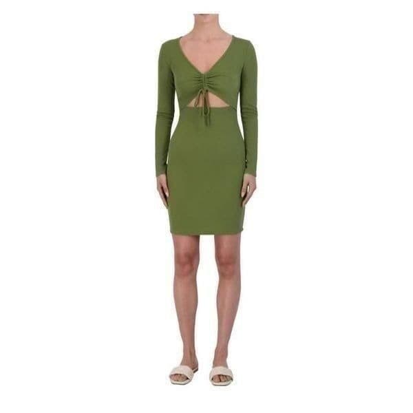 BCBG Paris Women's Knit Rib Dress Loden Green - Thumbnail 9