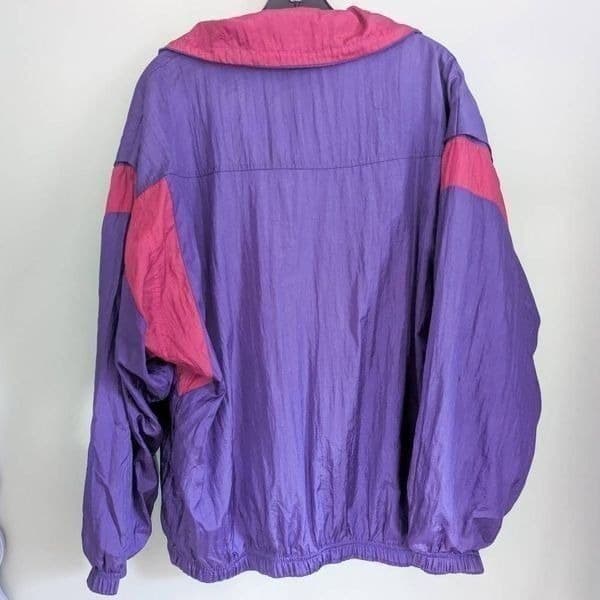 Vintage 80s Venezia Windbreaker Ski Jacket Purple 14/16 - Thumbnail 2