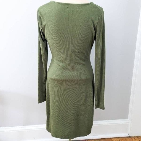 BCBG Paris Women's Knit Rib Dress Loden Green - Thumbnail 6
