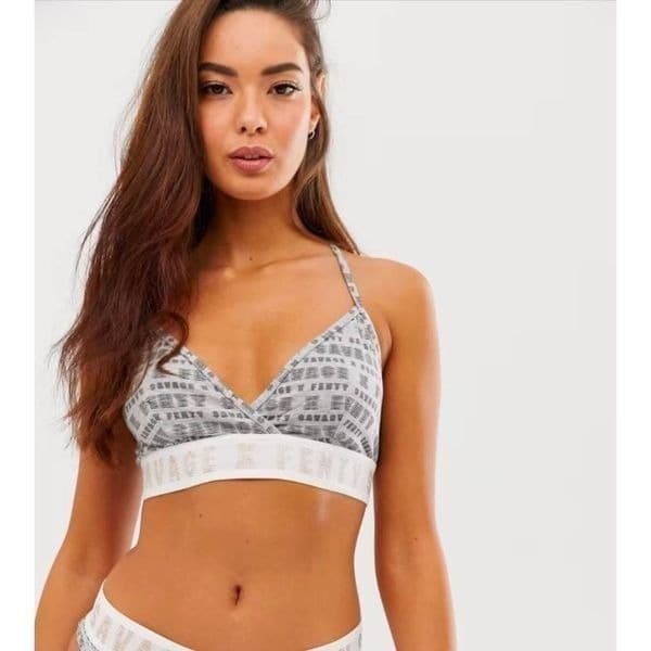 Savage X Fenty All Over Logo Triangle Bralette - Thumbnail 2