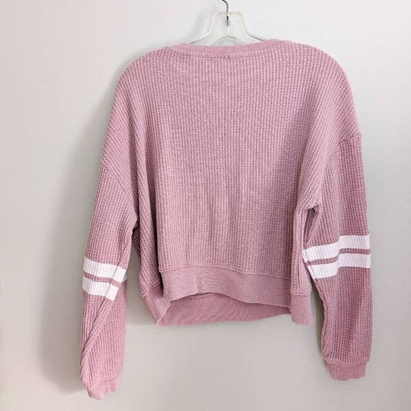 Pink Rose Austin Waffle Knit Sweater Top - Thumbnail 2