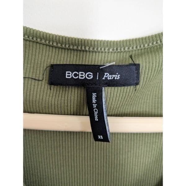 BCBG Paris Women's Knit Rib Dress Loden Green - Thumbnail 7
