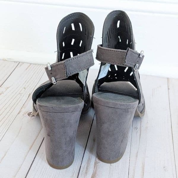 Christian Siriano Gray Suede Women's Winter Block Heels - Thumbnail 5