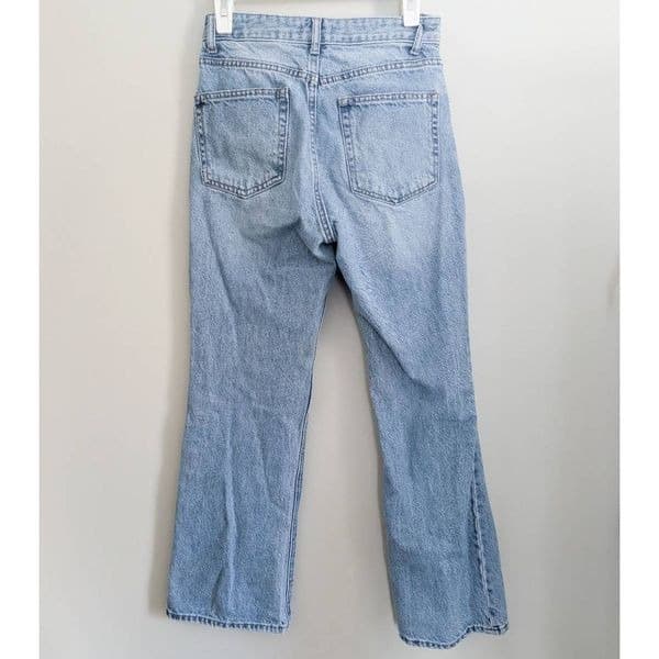 H&M Button Fly Straight Leg Ripped Jeans - Thumbnail 2
