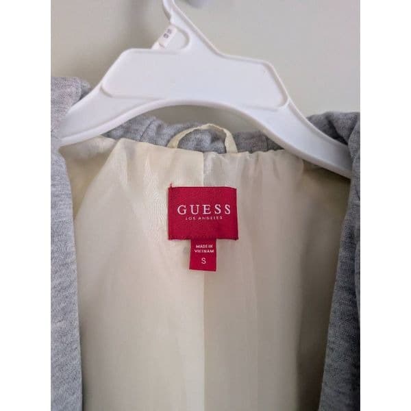 Guess Off White Moto Jacket with Hoodie - Thumbnail 4