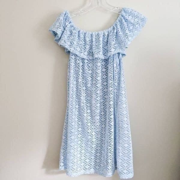 Miken Swim Juniors Off the Shoulder Flounce Cover Up - Thumbnail 4