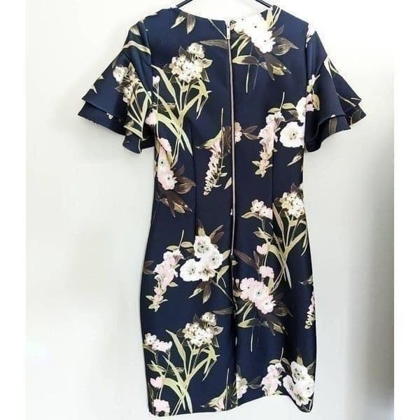 Tommy Hilfiger Floral Ruffled Sleeve Bodycon Dress - Thumbnail 4