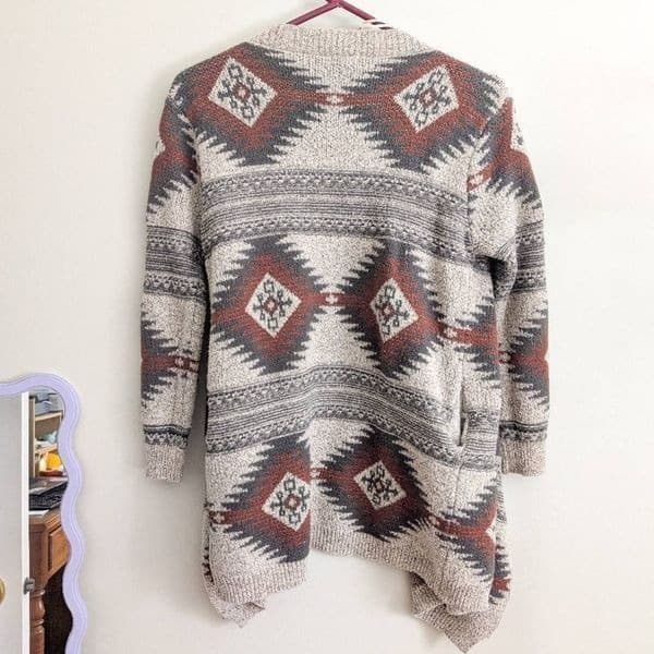Debut Oversized Southwestern Cardigan Sweater - Thumbnail 2