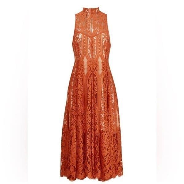 Free People Angel Rays Copper Lace Dress - Thumbnail 5