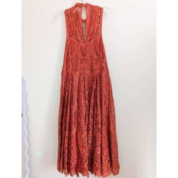 Free People Angel Rays Copper Lace Dress - Thumbnail 7