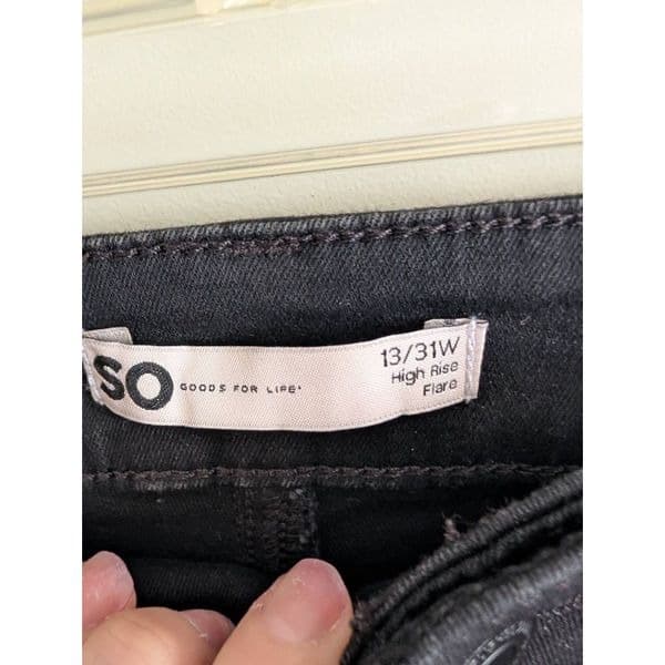 SO High Rise Flare Black Jeans 13/31W - Thumbnail 3