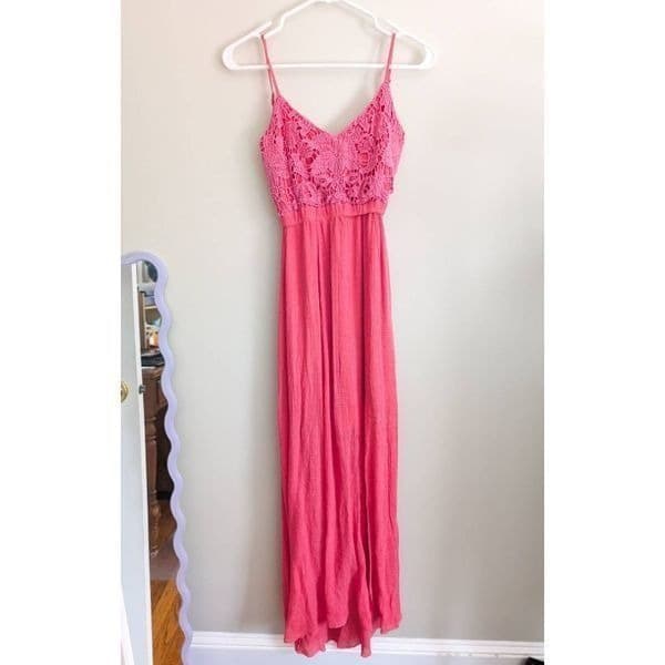 Rue 21 Backless Coral Maxi Dress - Thumbnail 3