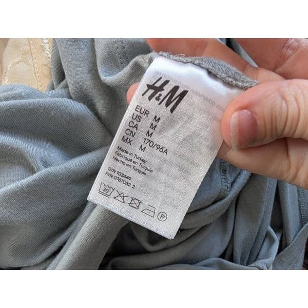H&M Gray Scoop Neck T-shirt Women's - Thumbnail 3