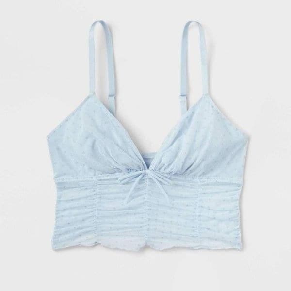 Colsie Mesh Brami Sparkle Blue Top