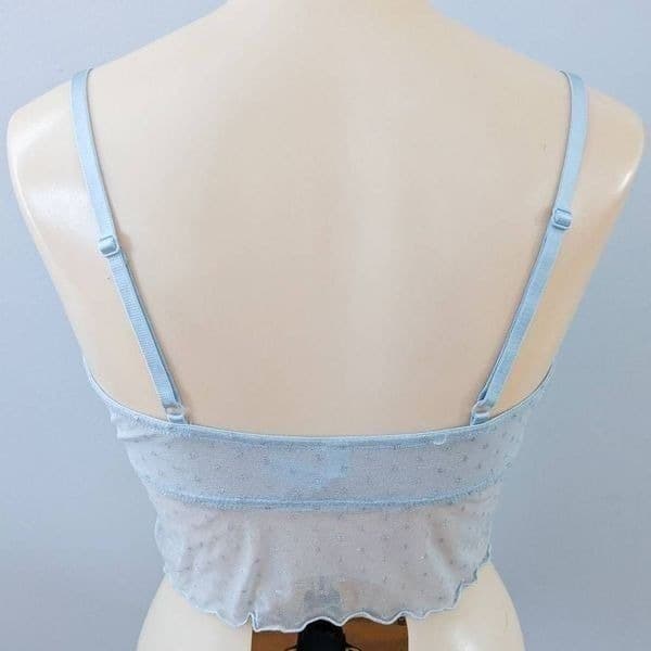 Colsie Mesh Brami Sparkle Blue Top - Thumbnail 3