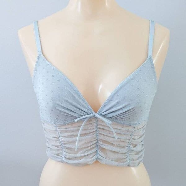 Colsie Mesh Brami Sparkle Blue Top - Thumbnail 2