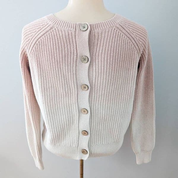 Lucky Brand Ombre Ribbed Knit Button Back Sweater - Thumbnail 2