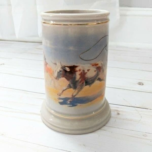 TELEFLORA "COWBOY ROPING CATTLE" MUG