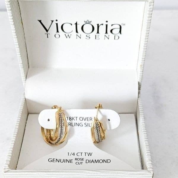 Victoria Townsend 18K Gold Over Sterling Silver Hoop Earrings - Thumbnail 2