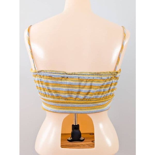 Me to We Striped Yellow Crop Top - Thumbnail 2