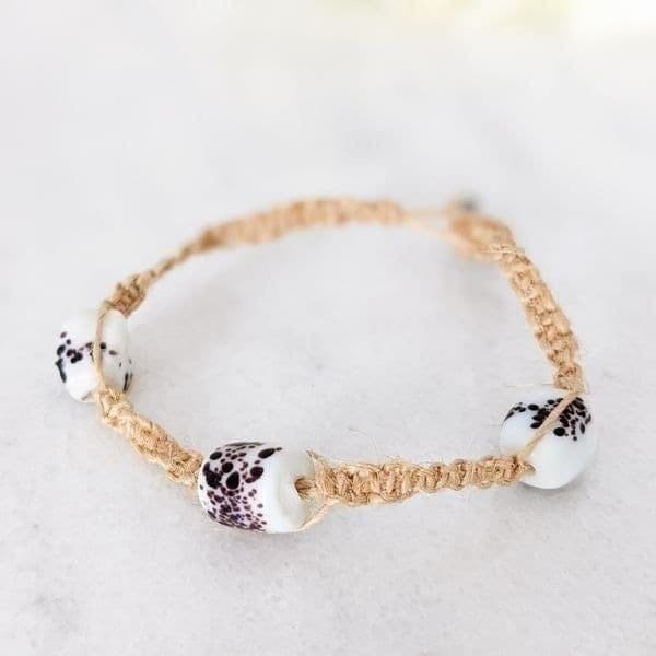 Braided Hemp Beaded Bracelet - Thumbnail 2