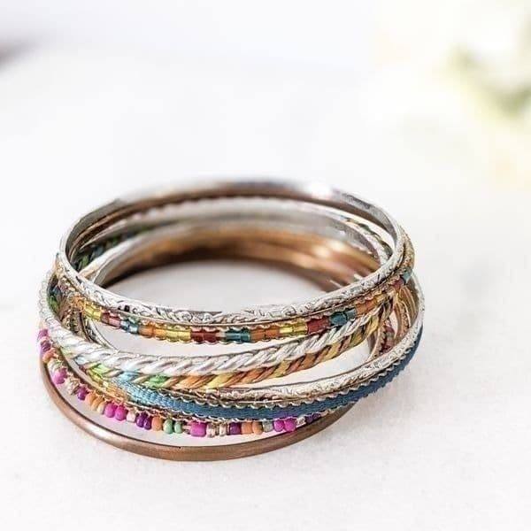 Colorful Bangle Fashion Bracelets - Thumbnail 3