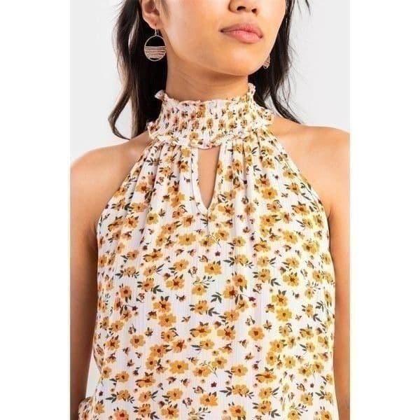 Francesca's Brinn Floral Keyhole Tank Top NWT - Thumbnail 3