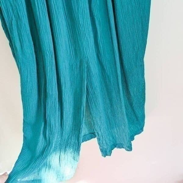 Vintage Betsy Lauren Teal Square Neck Midi Dress - Thumbnail 7