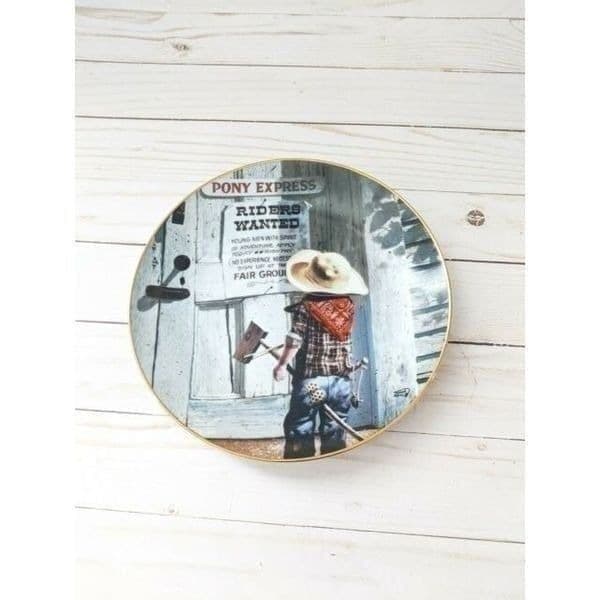"Riders Wanted" Collector Plate Don Cook