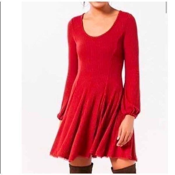 Urban Outfitters Ecote Topanga Ribbed Knit Mini Dress