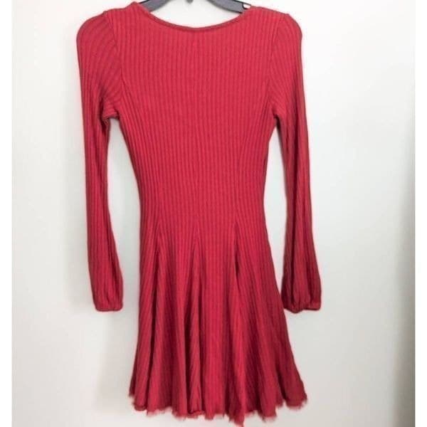 Urban Outfitters Ecote Topanga Ribbed Knit Mini Dress - Thumbnail 4