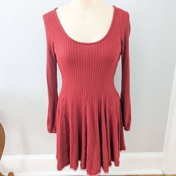 Urban Outfitters Ecote Topanga Ribbed Knit Mini Dress - Thumbnail 2
