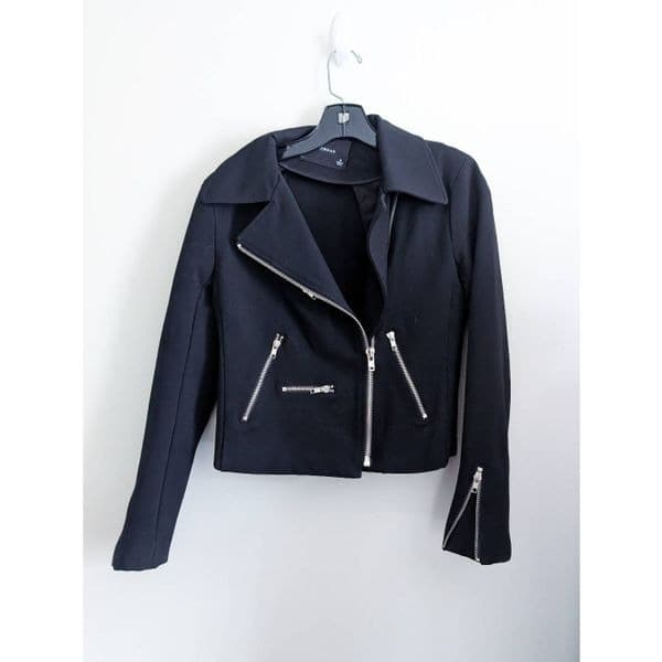 Olivaceous Black Moto Suede Zipper Jacket