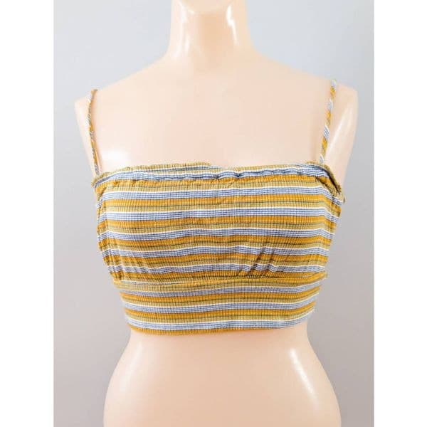 Me to We Striped Yellow Crop Top