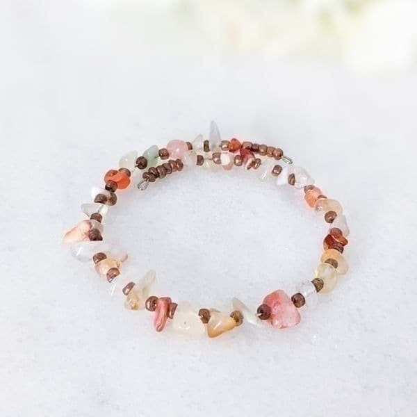 Beaded Stone Crystal Bracelet - Thumbnail 2