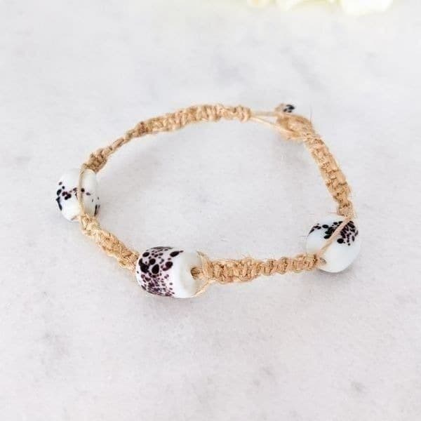 Braided Hemp Beaded Bracelet