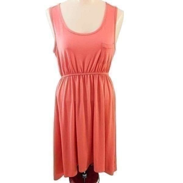 Mix and Co Coral Sleeveless High Low Pocket Dress