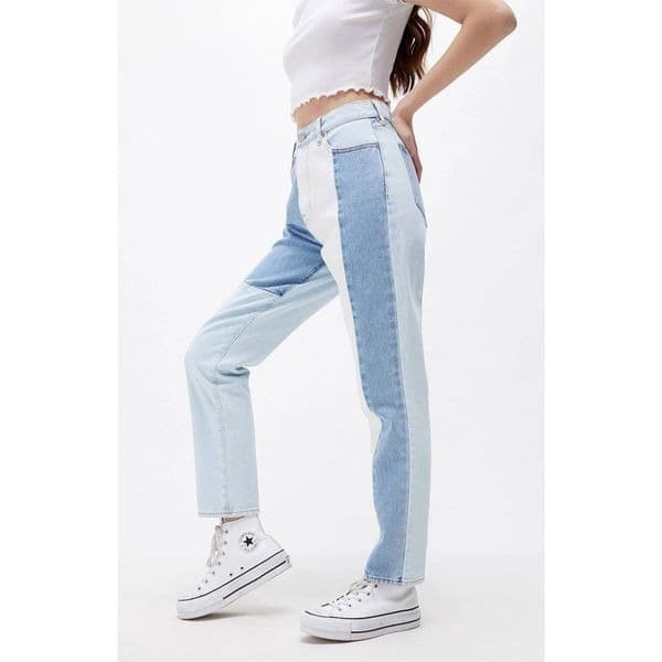 Pacsun Eco Hopper Patch Color Block Mom Jeans 26 - Thumbnail 3